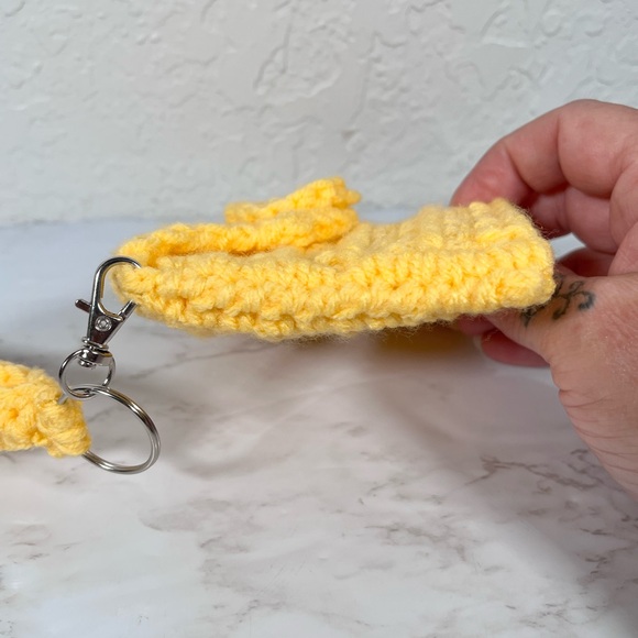 Yellow Crochet Mini Wristlet Clutch - Picture 7 of 10
